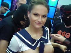 KiloTop presents: Hot barbara bieber in uniform gives oral blowjobs