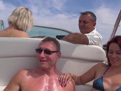 KiloTop presents: Hot ass blondie britney drops her clothes for sex on the boat, Group Sex, Hardcore, Outdoor, Reality, Yacht, Foursome, Bikini