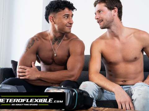 KiloTop presents: Heteroflexible - str8 benjamin blue tries vr porn with buddy kenzo alvarez, decides to ride his cock