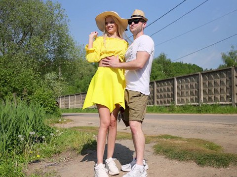 KiloTop presents: Blonde novella night gets fucked from behind in public - hd