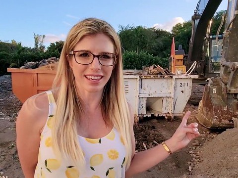 KiloTop presents: Outdoors video of sexy blonde wife cory chase with glasses