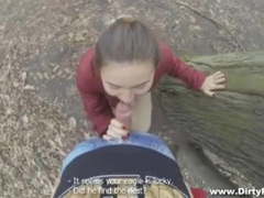 KiloTop presents: Cute brunette gives a pov blowjob in the park