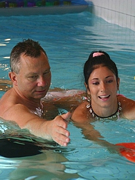 KiloTop presents: Brunette teenage beauty fucked by a horny swim teaching paps